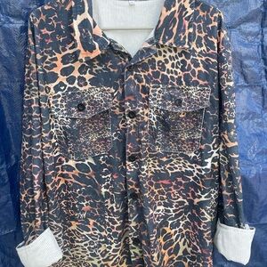 Leopard Print Button-Up Shirt